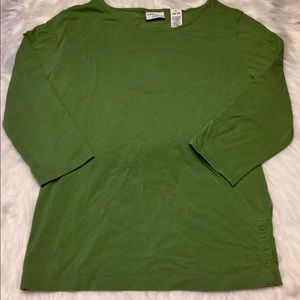Covington Olive green women’s 3/4 sleeve L top